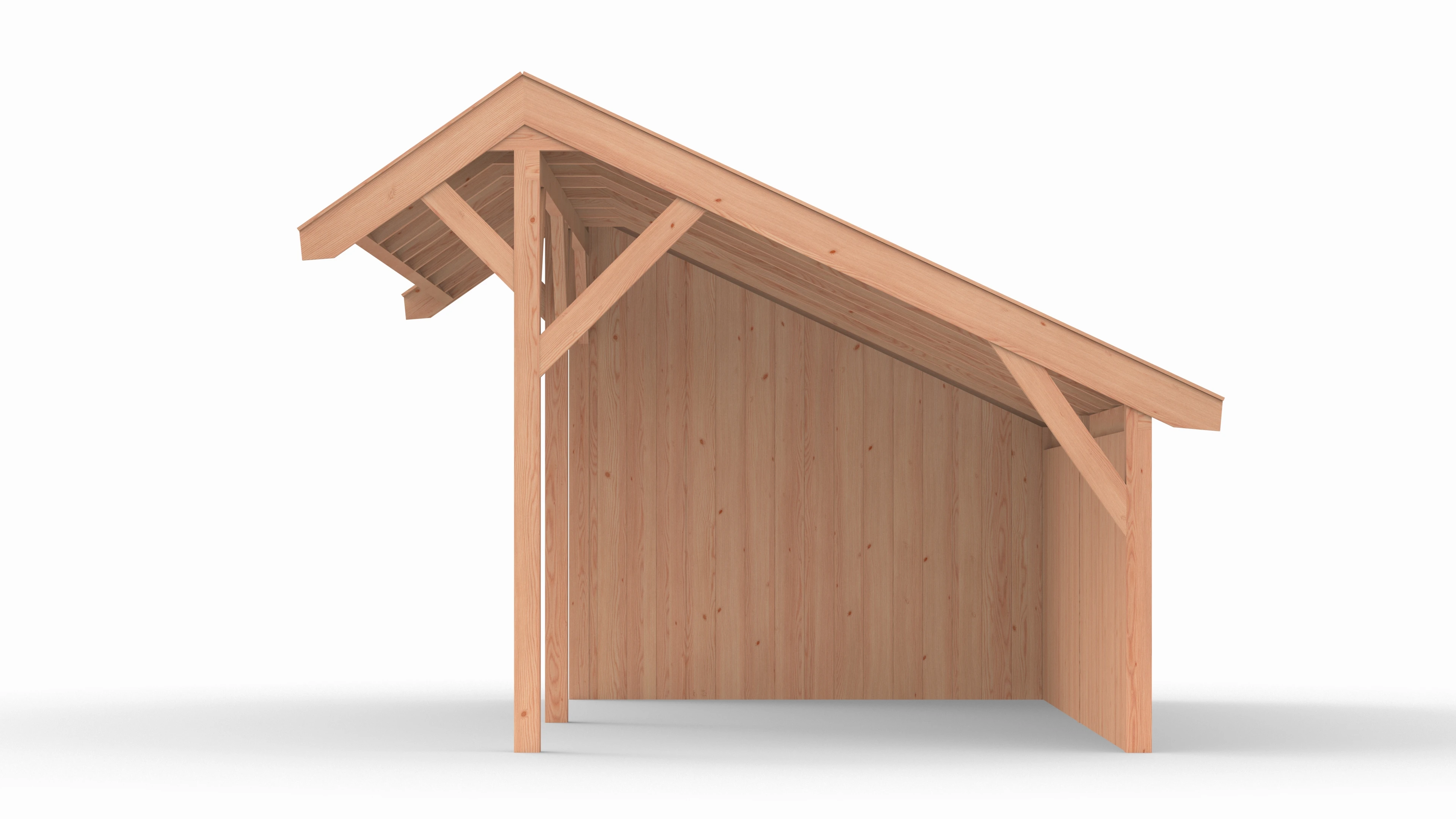 Douglas kapschuur, 600 x 300, met achterwand en zijwand, Westwood Comfort - Afbeelding 7